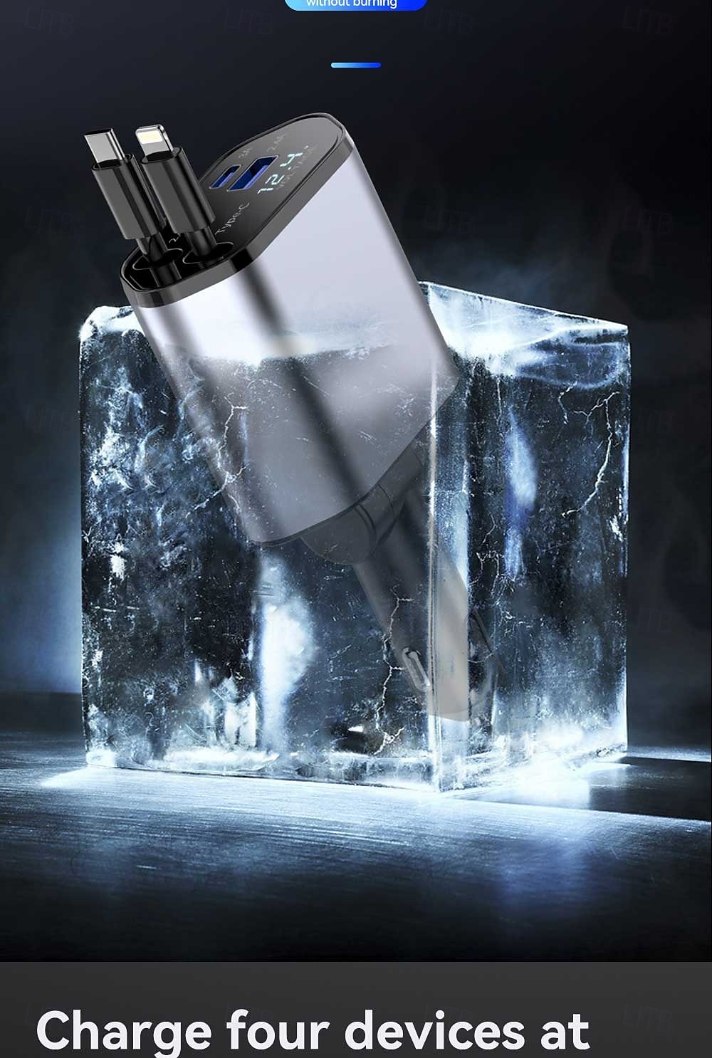 2025年 4 in 1 引き込み式車載充電器 USB タイプ C ケーブル iPhone Samsung 高速充電コード シガレットライターアダプター  コレクション – $28.99 –P10