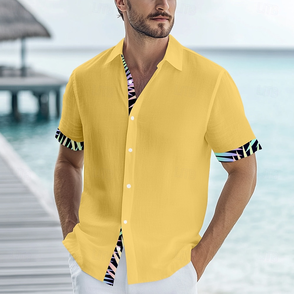 Homme Feuille de palmier Chemise Décontractée Chemise hawaïenne Chemise Aloha Manche Courte Hawaïen Resort Vacances Décontracté Occasionnel Été Printemps Col Rabattu Boutonner Blanche Jaune Rose de 2026 ? $25.99 –P5