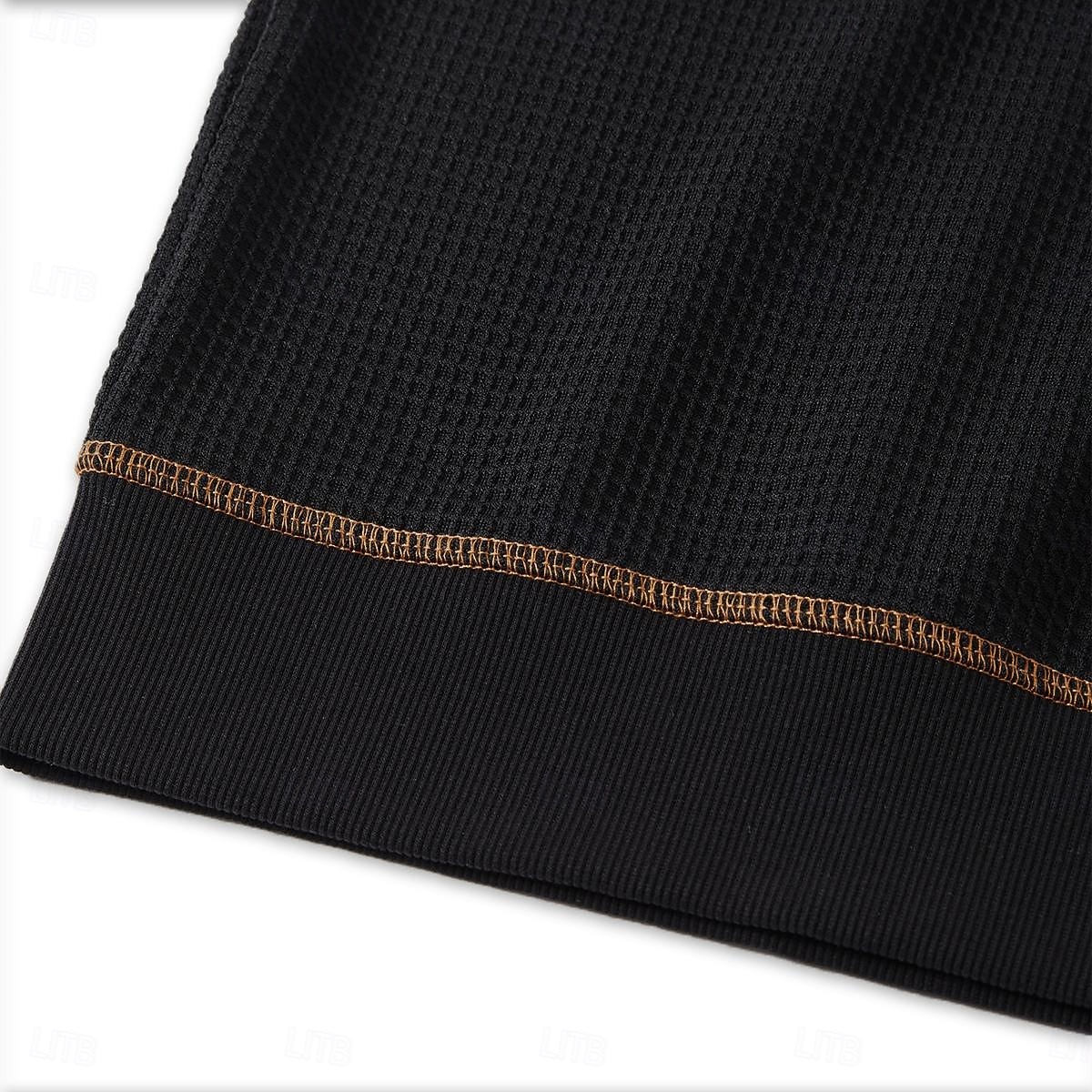 Herr Våffeltröja T-shirt Våffelstickad t-shirt Långärmad Rund hals Sommar Vår Höst Ensfärgat Stickat Mode Dagligen Färgblock Formell Utomhus Hem Svart Grön Topp t-shirt för män 2025 - $25.99 –P9