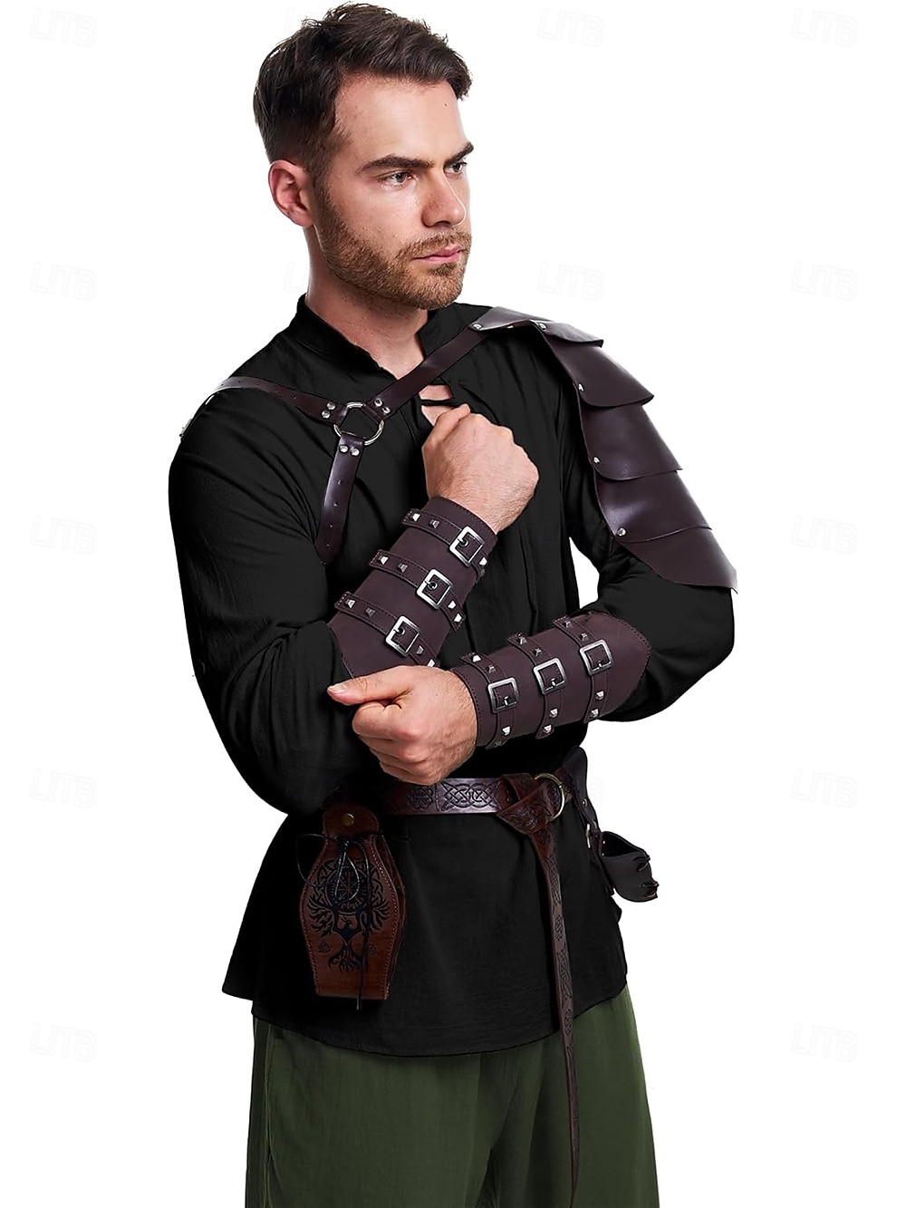 Rétro Vintage Médiéval Renaissance Pantalon Costume de cosplay Tenues Ren Faire Homme Viking Fantaisie Halloween Carnaval Mascarade Carnaval Performance LARP Adulte Chemise Pantalon Ceinture de 2025 ? $76.99 –P2