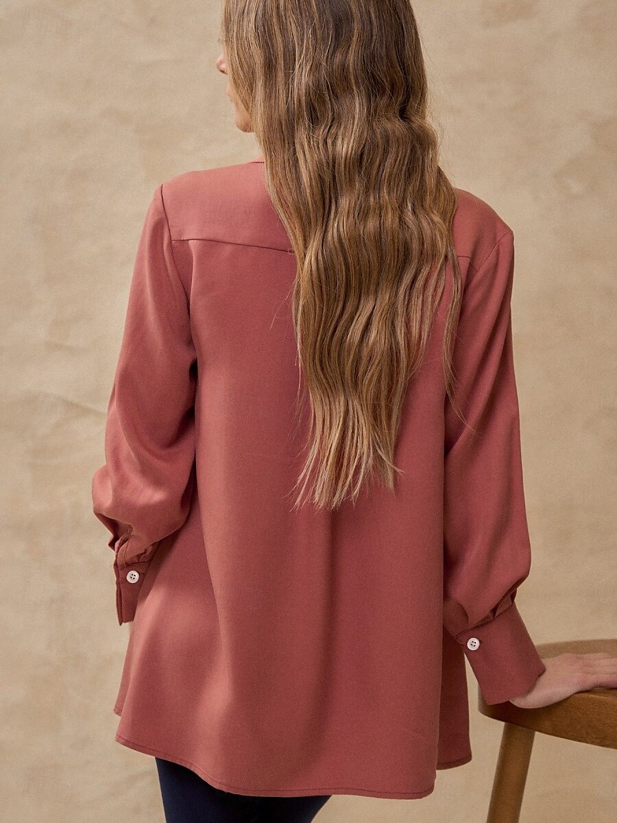 Damen Hemdjacke warm halten Atmungsaktiv Knopf Tasche Brautkleider schlicht Glatt Urlaub Strasse Freizeitskleidung Ausgehen Einreihiger Verschluss Standard Umlegekragen Regular Fit Langarm 2025 - $29.99 –P2