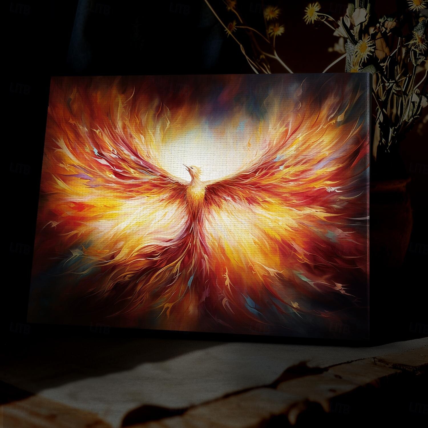 Animal Phenix LED Canvas Wall Art LED Lighted Up Wall Decor 2AA Battery Operated Lighted Canvas Print LED Light Kitchen Bedroom or Home Decor 2025 - $50.99 –P2