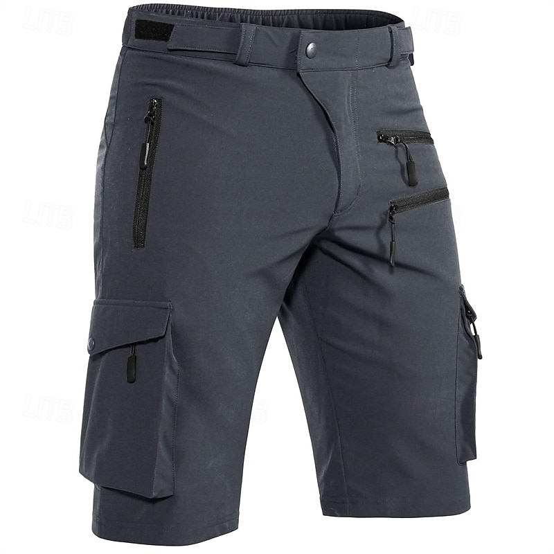 Men's Cargo Shorts Camping Shorts Shorts Hiking Shorts Elastic Waist Multi Pocket Plain Waterproof Quick Dry Knee Length Sports Outdoor Daily Camping & Hiking Classic Style Athleisure Black Blue 2025 - $29.99 –P7