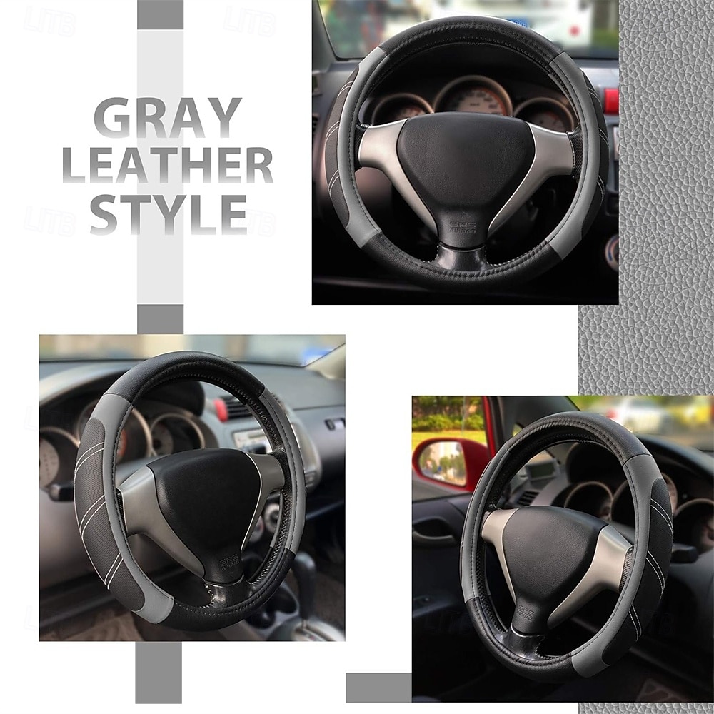 Elantrip Sport Leather Steering Wheel Cover 14 1/2 inch to 15 inch Universal Padded Soft Grip Breathable Anti Slip Odorless 2025 - $22.99 –P9
