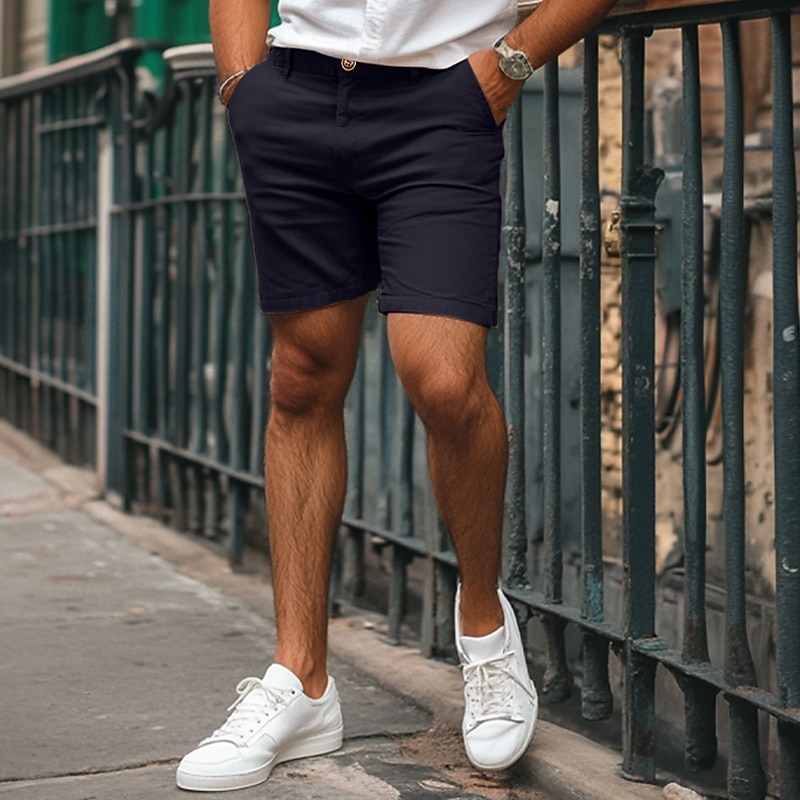 Men's Dress Shorts Work Shorts Casual Shorts Golf Shorts Pocket Straight Leg Solid Colored Comfort Wearable Knee Length Outdoor Daily Streetwear Stylish Black Brown 2026 - $25.99 –P5