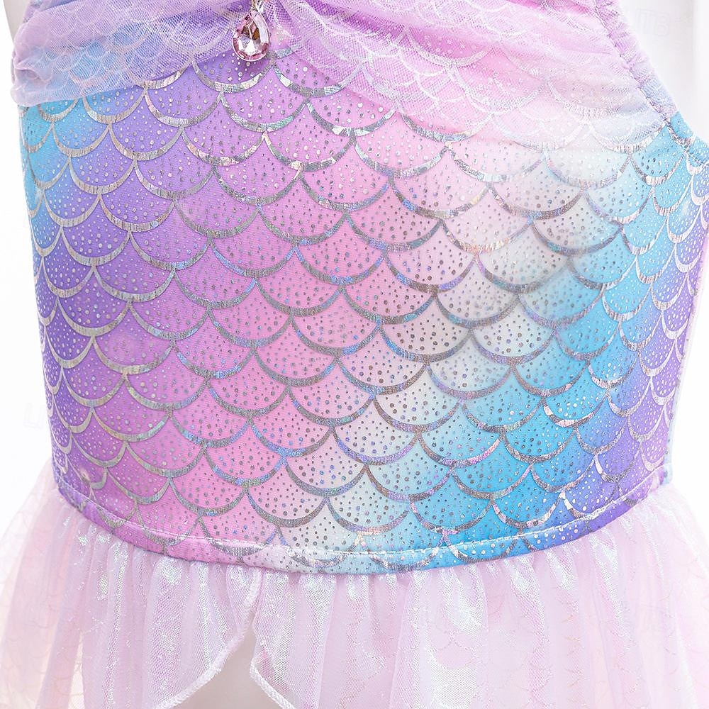 Baby Jente Tre stykker Havfrue badetøy Badetøy Strand Svømming Vekter søt stil Netting Badedrakter 4-7 år Sommer Rosa Blå 2025 - $43.99 –P3