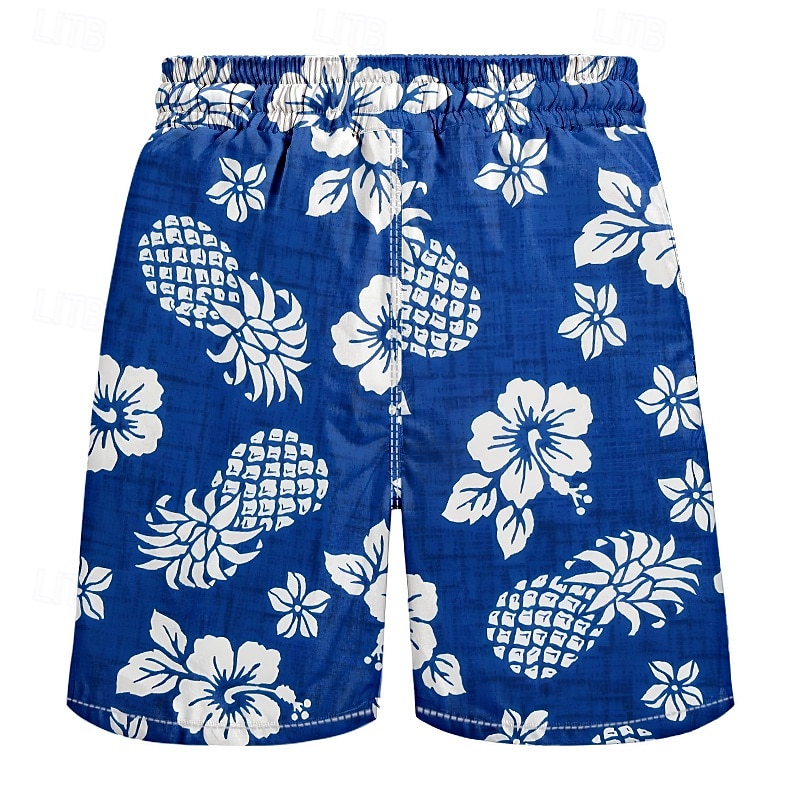 Men's Pineapple Tropical Flowers Swim Trunks Swim Shorts Board Shorts Mid Waist Tropical Streetwear Hawaiian Vacation Daily Holiday Drawstring Elastic Waist 3D Print Designer Clothing Apparel 2026 - $20.99 –P6