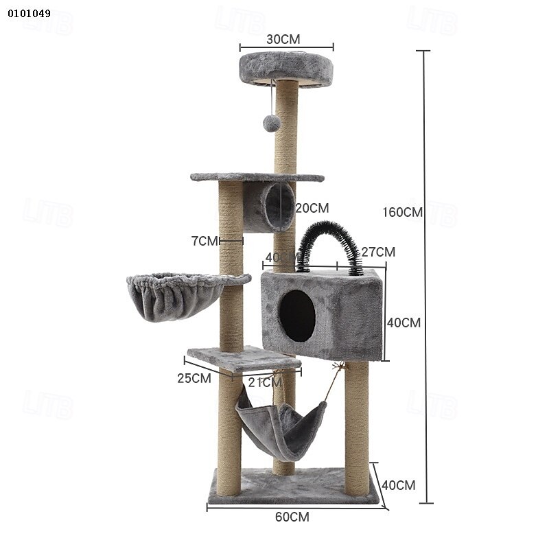 Cat Cat Tree Cat Tower Solid Colored Classic Durable Easy to Install Casual / Daily Safety Special Material for Large Cats 2025 - $334.79 –P3