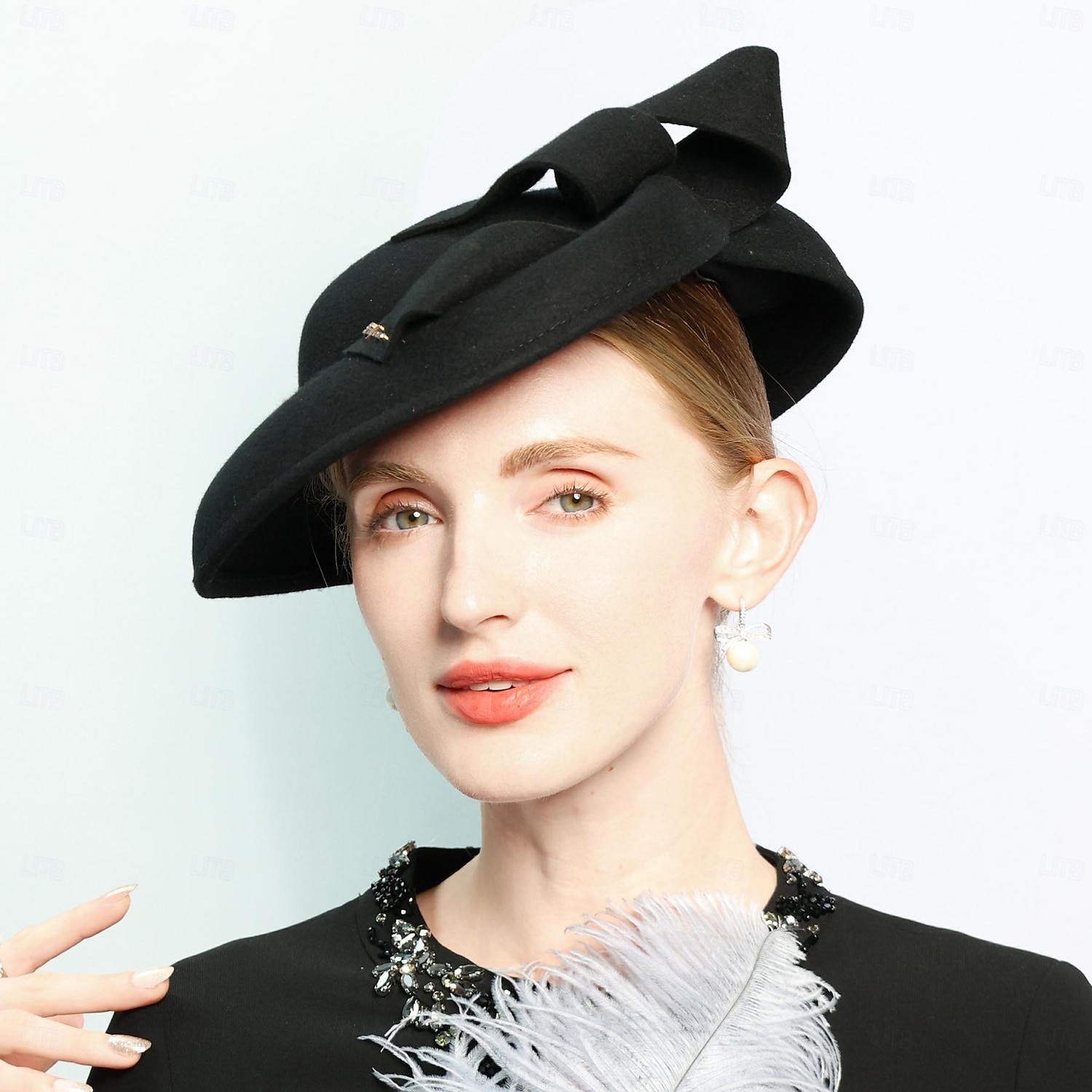 hattar 100 % ull fedora hatt fat hatt bröllop tefest elegant bröllop med pilbåge skarvning huvudbonader huvudbonader 2025 - $46.99 –P12