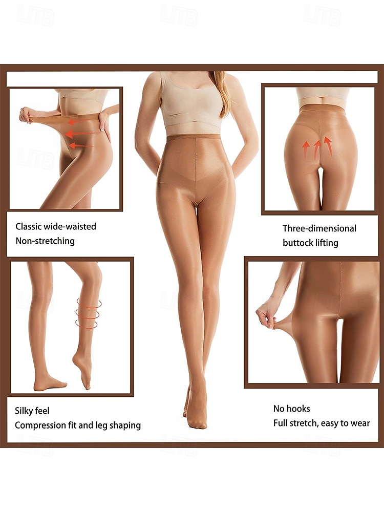 2026年 光沢のある仕上げの女性用ハイウエストシェイピングパンスト - パーティー、フォーマルなイベント、普段着に最適なエレガントなシェビンタイツ  コレクション – $14.99 –P3