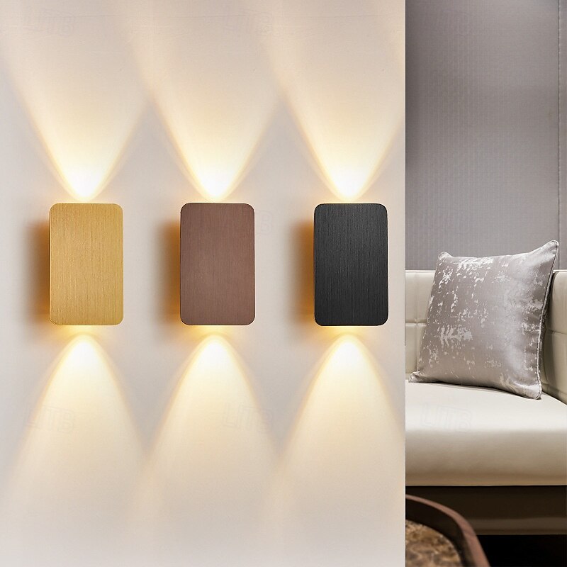 egyszerű 6w-os led fali lámpa beltéri dekor szálcsiszolt dupla fejes fali lámpa nappali lépcső 110-240v 10w 2025 - $66.99 –P2