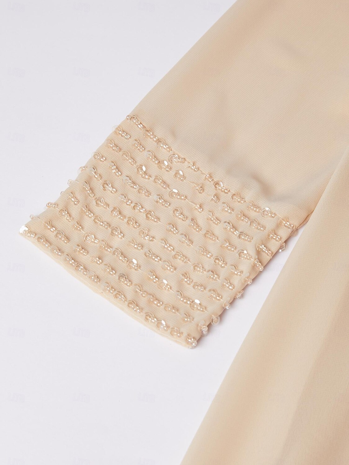 بدلة جumpsuits 3 قطع زفاف شاطئي للأم العروس أنيقة بحجم زائد متضمنة بياتو الرقبة بطول الأرض من الشيفون بأكمام طويلة متضمنة مع تطريز 2025 - $168.99 –P8