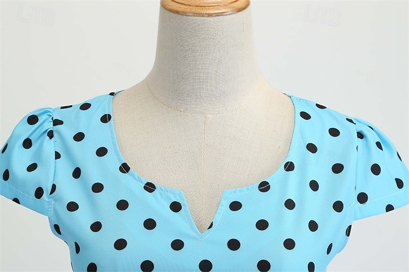 Elegant Classical 1950s Dress Polka Dot A-Line Women's Valentine's Day Event / Party Date Tea Party Adults' Dress Spring & Summer 2025 - GBP £15 –P14