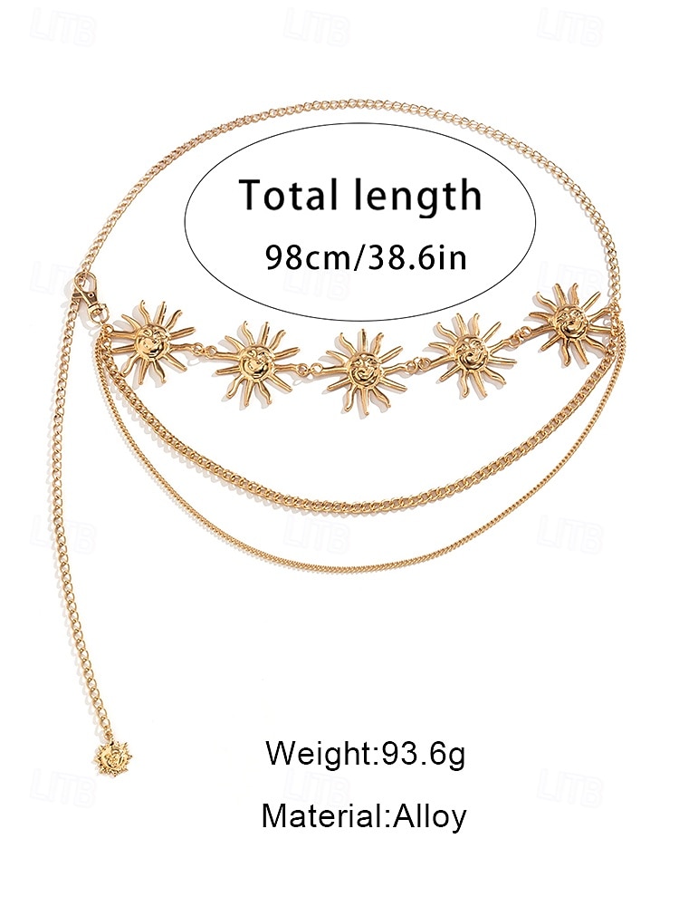 Women's Boho Gold Sun Chain Body Belt with Multiple Chains | Perfect for Festivals and Beachwear 2025 - $11.99 –P8