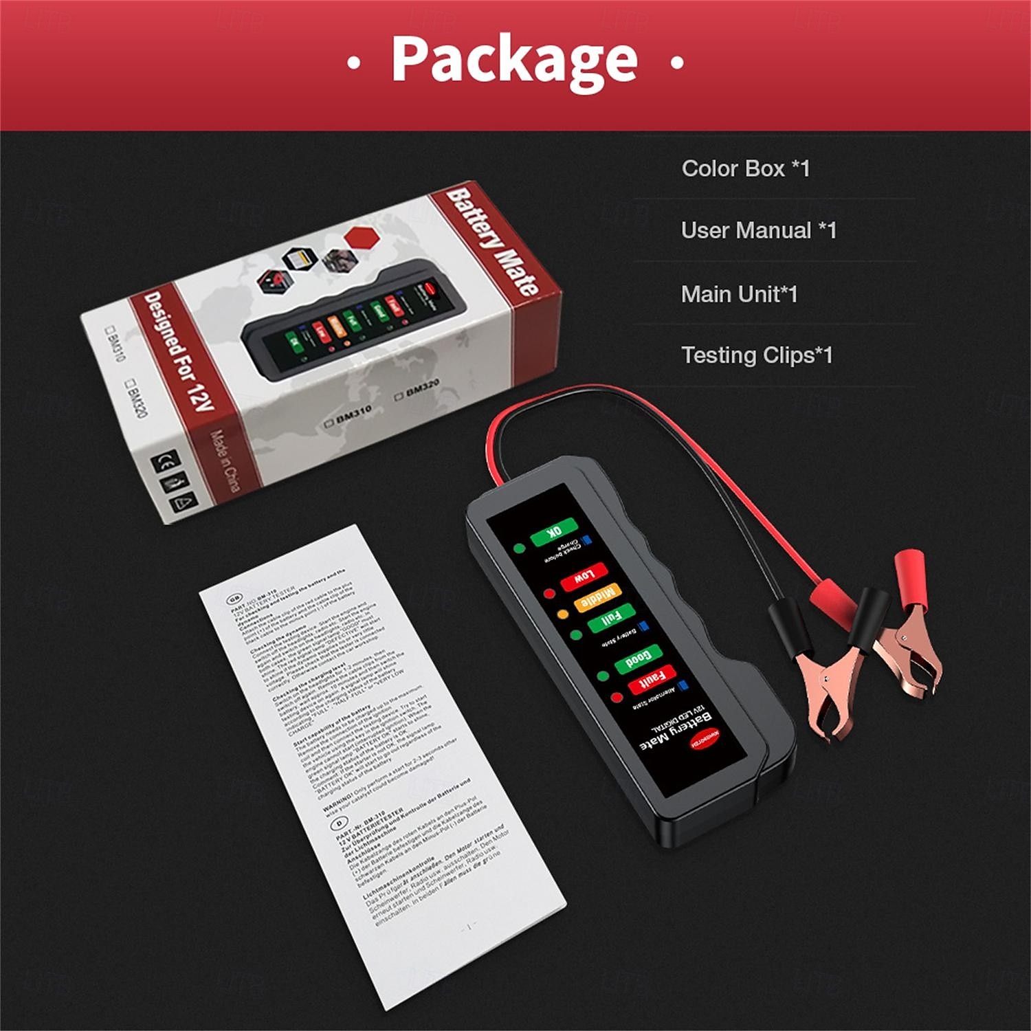 Probador de batería de automóvil mini portátil de 12 V, probador de alternador digital, pantalla de 6 luces LED, herramienta de diagnóstico de automóvil, probador de batería automático 2025 - $17.99 –P6