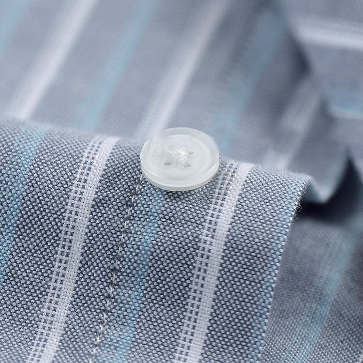 Men's 100% Cotton Oxford Shirt grey blue Light Green Pink Purple Long Sleeve Striped Button Down Collar School Wedding Buttons Clothing Apparel Neutral Fashion Daily 2025 - $28.99 –P4