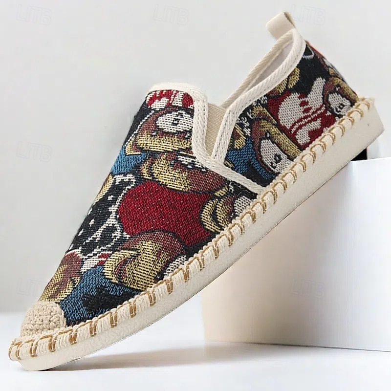 Men's Animal Print Canvas Espadrille Slip-On Shoes with Jute Rope Sole – Comfortable Casual Summer Footwear 2025 - $34.99 –P5