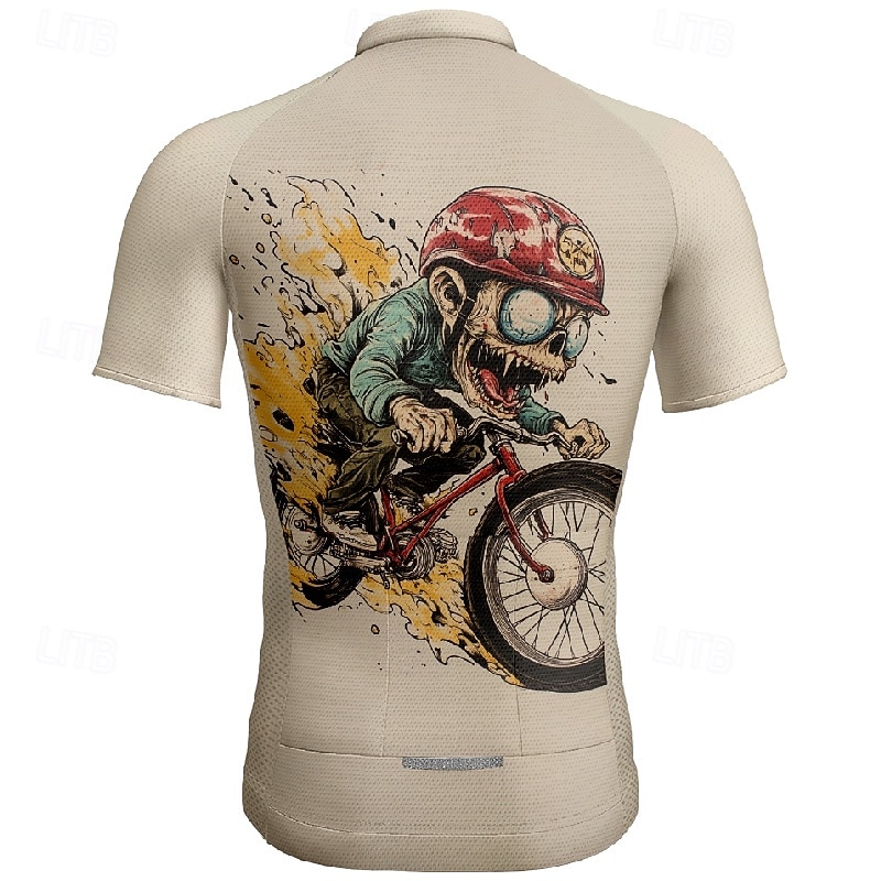 Herr Cykeltröja Grafisk Kortärmad Cykel T-shirt Tröja med 3 bakfickor Bergscykling Snabb tork Anatomisk design Uppsugande Andningsfunktion sporter Svart Kaki Kläder 2025 - $25.99 –P16