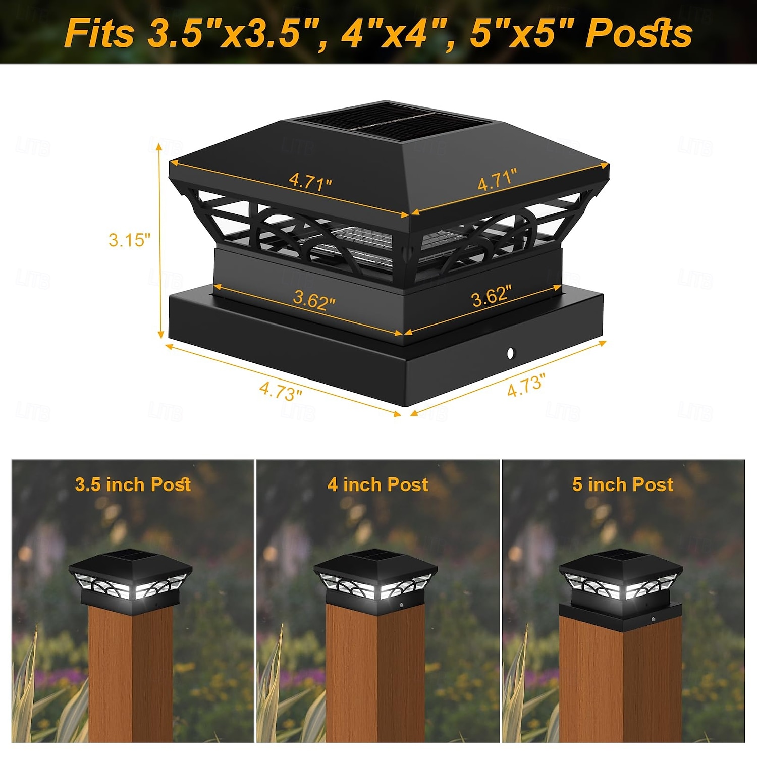Солнечный столбчатый светильник для ограждения - уличный столбчатый светильник для сада и двора, для деревянного забора, украшения виллы, 4/5-дюймовый столбчатый светильник 1 шт. 2026 - $26.99 –P8