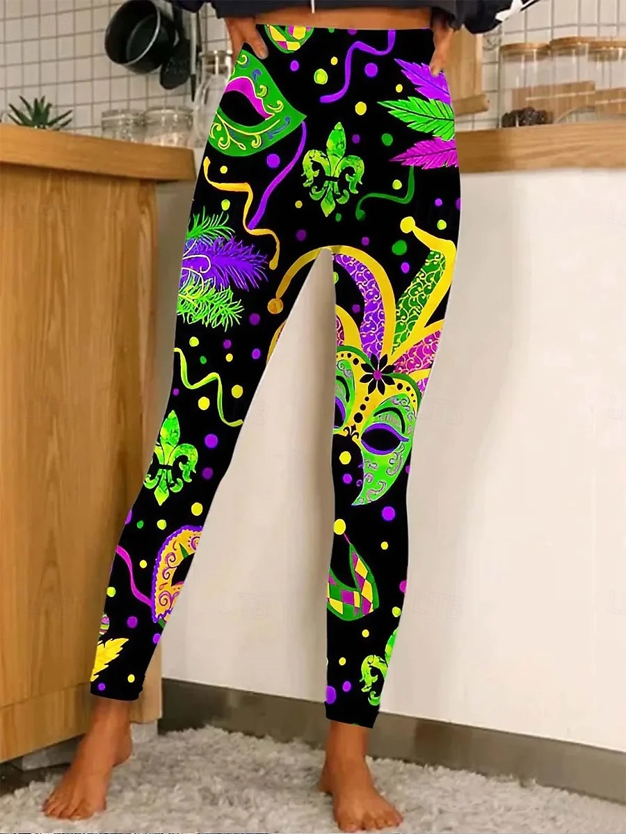 Pantalones Leggings de Mujer Moda Streetwear de Largo Completo Cintura Alta Estampado Gráfico Térmico Cálido Transpirable Suave Microelástico al Aire Libre Diario Verde Otoño Invierno Ajuste Regular 2025 - $19.99 –P1