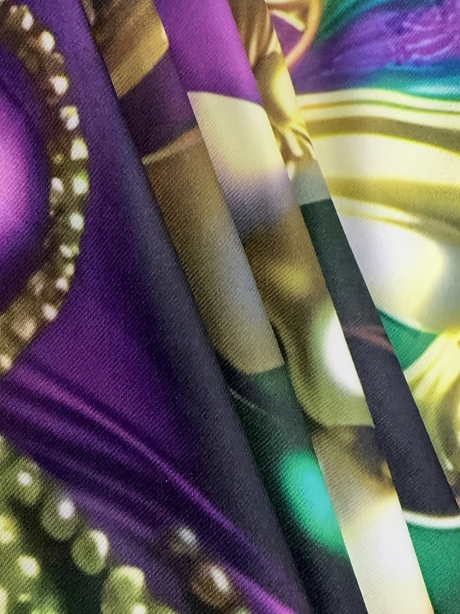 Mardi gras Damskie Podkoszulek Koszulki Graficzny Codzienny Długi rękaw W serek Zwykłe topy Codzienny Z wycięciem Nadruk Fioletowy Zielony Wiosna Jesień 2025 - $22.99 –P2