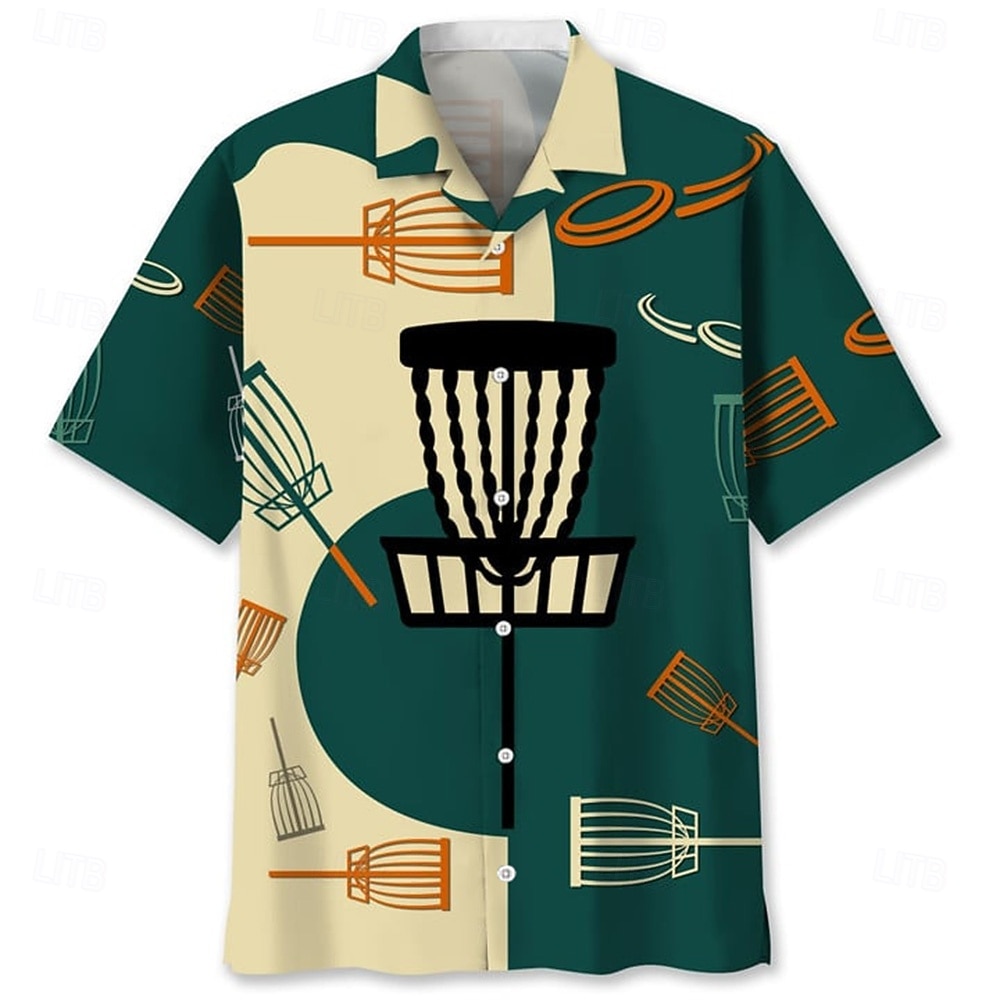 Herre Golf Uformell skjorte Skjorte med knapper Kortermet Abstrakt Fashion Casual treningsklær Sommer Vår cubansk krage Knepp opp Grønn 2026 - $23.99 –P1
