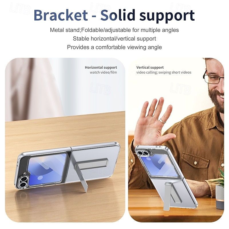 Phone Case For Samsung Galaxy Z Flip 7 Z Flip 6 Z Flip 5 Z Flip 4 Z Flip 3 Back Cover with Stand Holder Magnetic Support Wireless Charging Retro TPU PC 2025 - $24.99 –P9