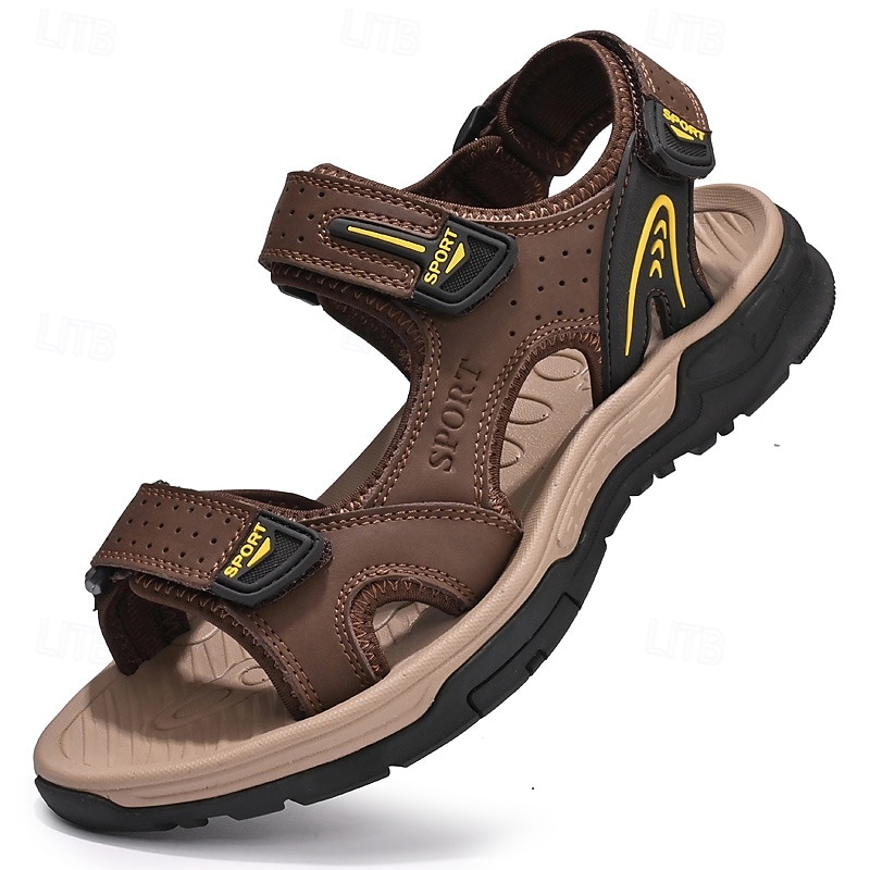 sandali sportivi da uomo marroni per l'esterno con cinturini regolabili e suola antiscivolo - comode scarpe estive per escursioni, spiaggia e abbigliamento casual del 2025 a $54.99 –P1