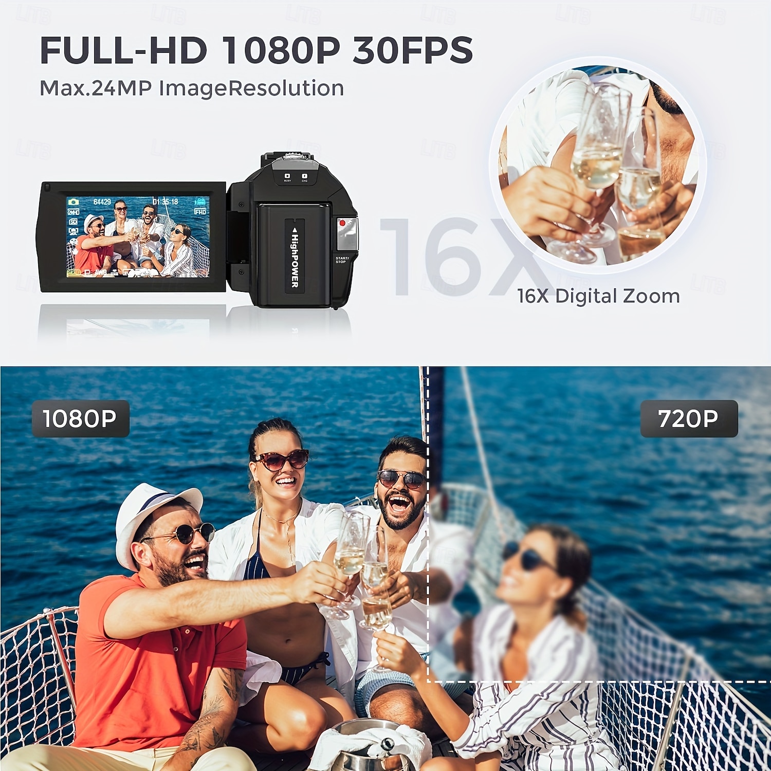 16X Digital Zoom Ultra HD 30FPS Digital Video Camera Camcorder with 3inch IPS 270 Degrees Rotation Screen Remote Control and 1500mah Battery for Vlogging 2025 - $142.99 –P3