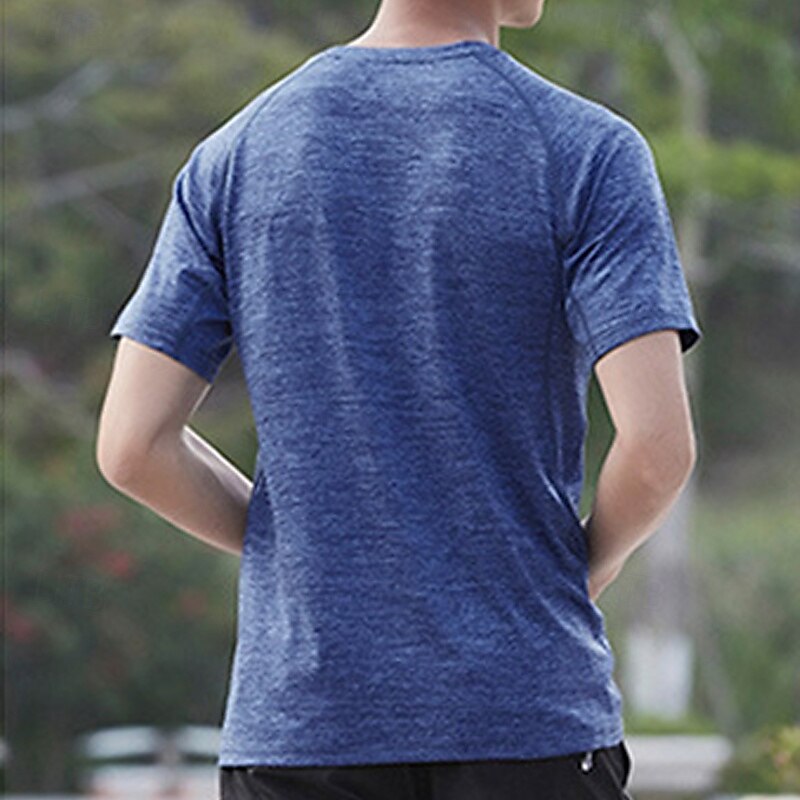 Per uomo maglietta Manica corta Girocollo Maglietta Maglietta con muscoli Maglietta a maniche corte Esterno Asciugatura rapida Allenarsi Morbido Traspirante Poliestere Borgogna Blu Reale Blu scuro del 2025 a $15.99 –P10
