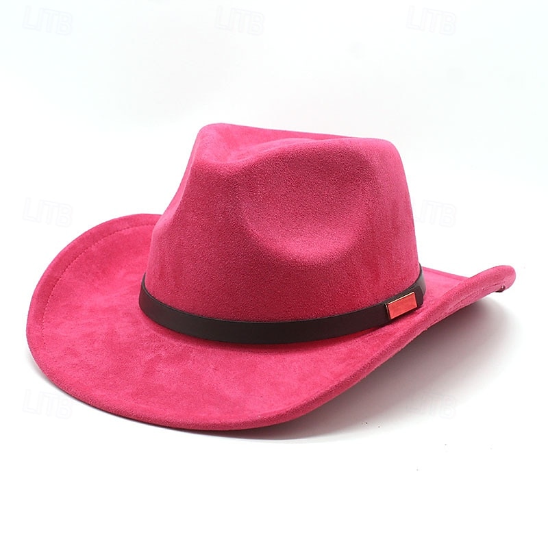 Homme Chapeau de soleil Chapeau de cowboy Chapeau Fedora Trilby Noir Chameau Laineux Le style rétro Mode 18ème siècle État du Texas du quotidien Le thème de la fête Couleur unie / unie Ecran Solaire de 2025 ? €20.99 –P10
