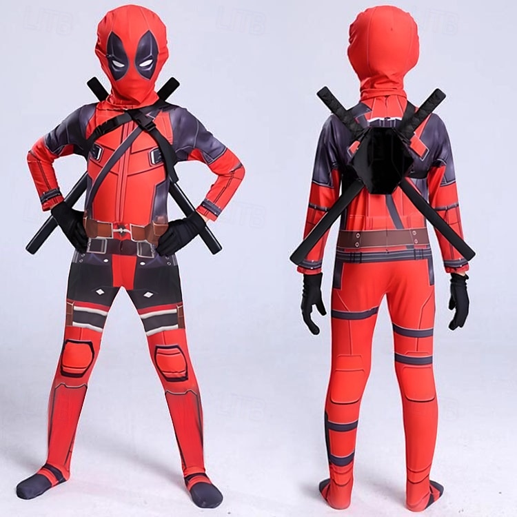 Deadpool og Wolverine Deadpool Cosplay kostyme Bodysuits Film-Cosplay for Herre Gutt Voksen Barn Karneval Maskerade Fest / aften 2025 - $57.99 –P2