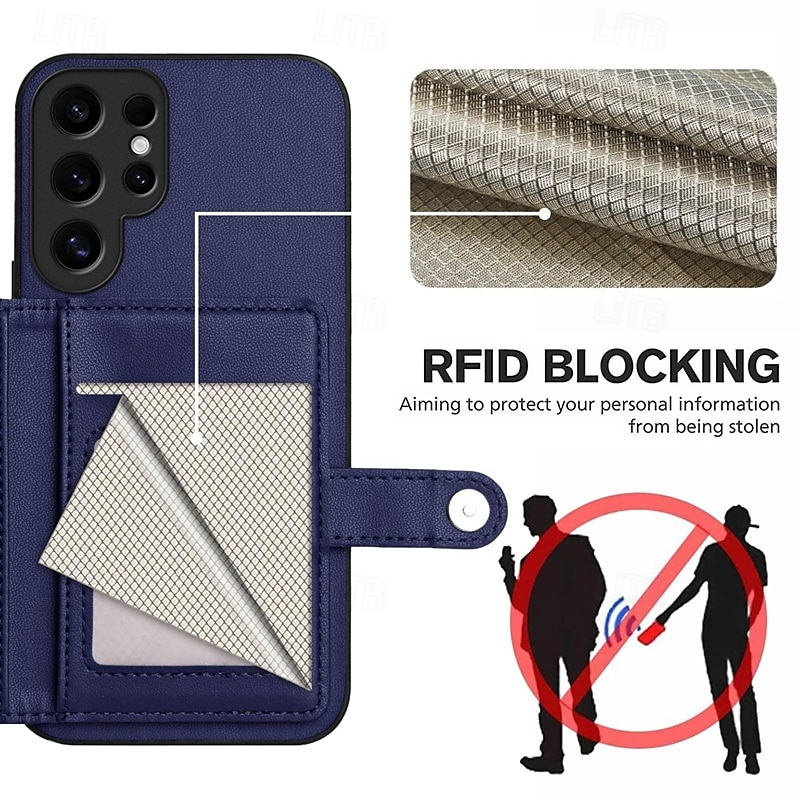 Phone Case For Samsung Galaxy S24 S24 Ultra Plus S24 FE S23 S23 Ultra S23 Plus S22 S22 Plus Ultra S21 FE A55 5G Back Cover with Stand Holder Card Slot Shockproof Retro TPU PU Leather 2025 - $16.99 –P10