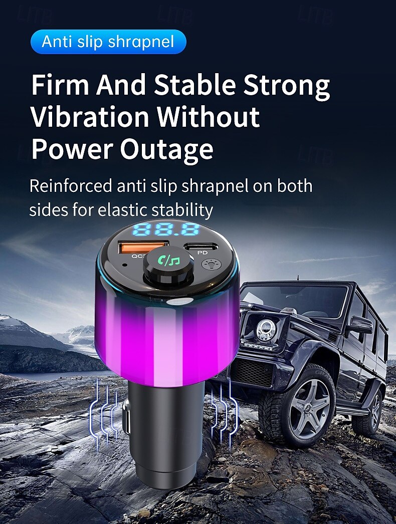 2025年 車用 Bluetooth 5.3 FM トランスミッター PD 30W + QC 3.0 デュアルポート 高速カーチャージャー ワイヤレス FM ラジオ Bluetooth カーアダプター ハンズフリー通話機能付き  コレクション – $38.99 –P12