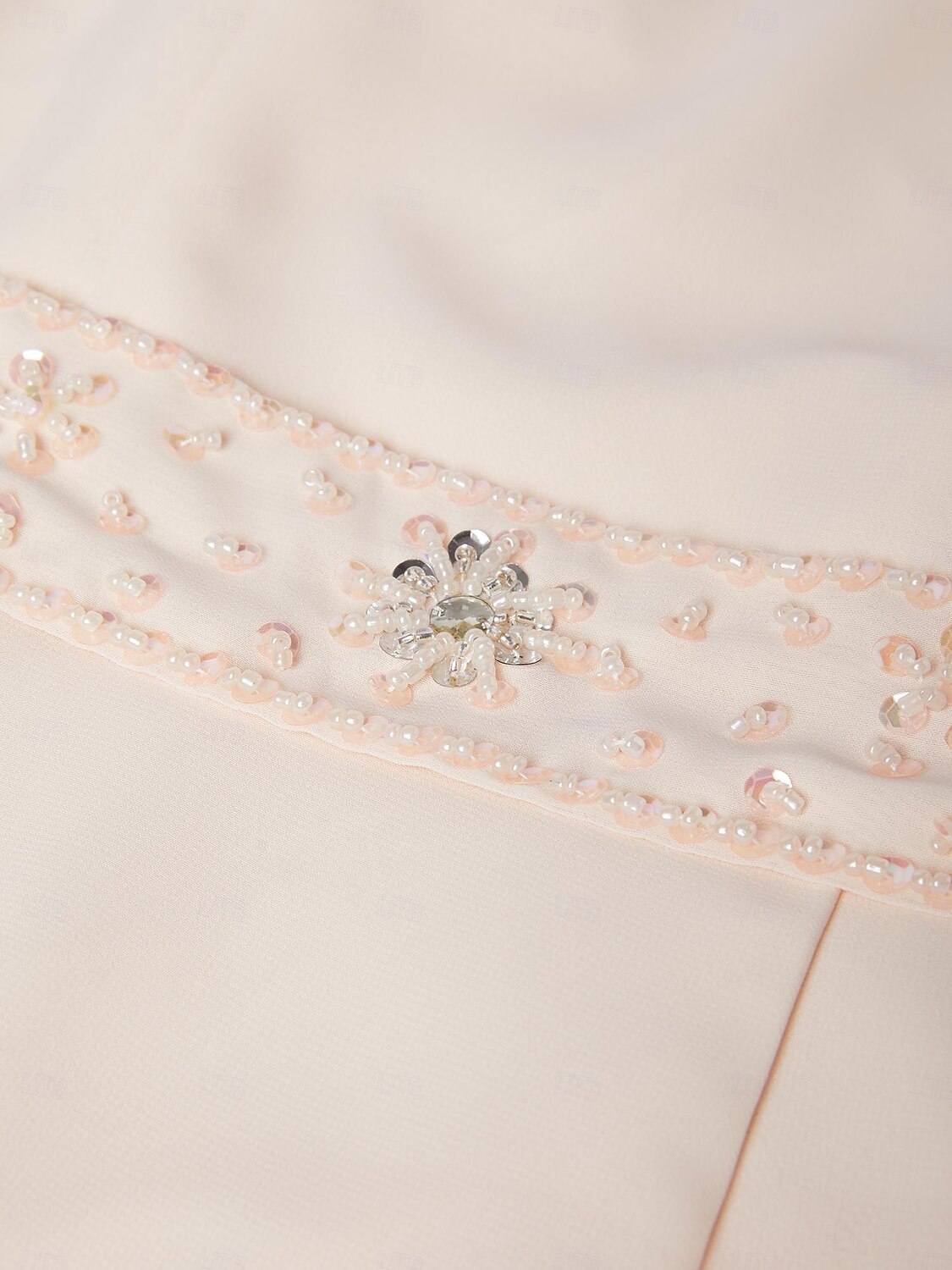 abito da madre della sposa in due pezzi, elegante, con scollo a V, lunghezza tè, in chiffon, senza maniche, con fascia/nastro, pieghe, perline, taglie forti 2025 del 2025 a $163.99 –P8