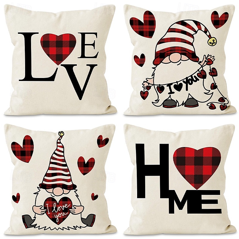 Wedding Heart Gnomes Decorative Toss Pillows Cover 1PC Soft Square Cushion Case Pillowcase for Bedroom Livingroom Sofa Couch Chair 2025 - $12.99 –P1