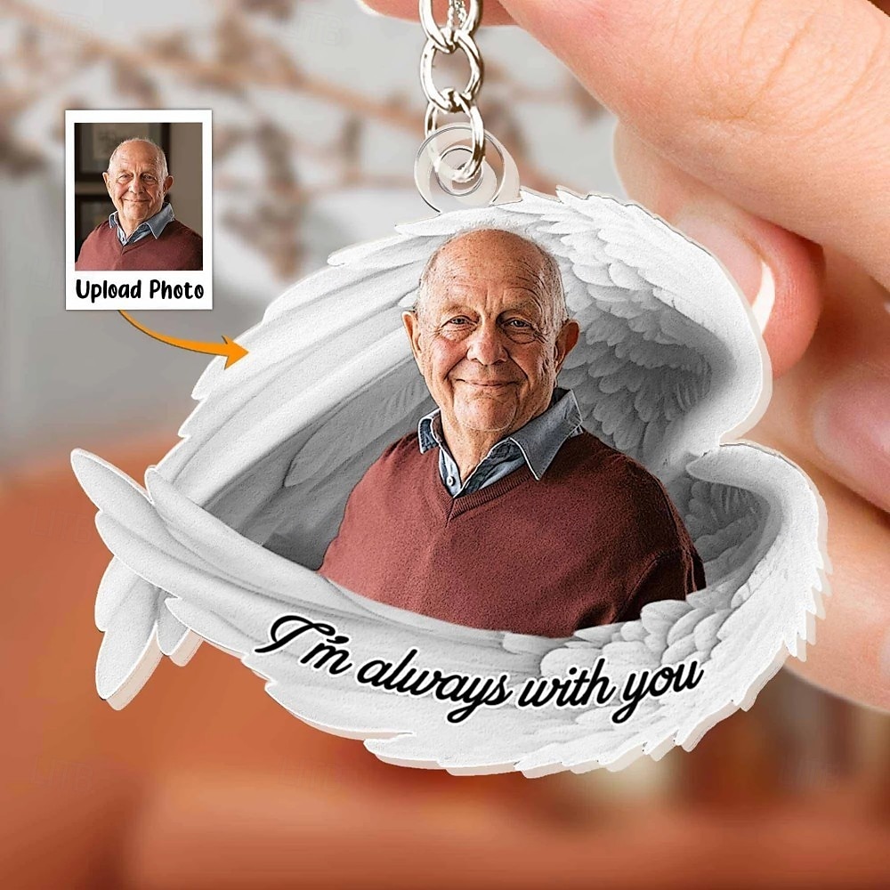 Personalized Acrylic Memorial Photo Keychain, Custom Keychain Sympathy Keepsake for Loss of Loved One,Butterfly Shaped Memorial Gifts Remembrance Decoration - Bereavement Condolences Gifts 2025 - $9.49 –P1