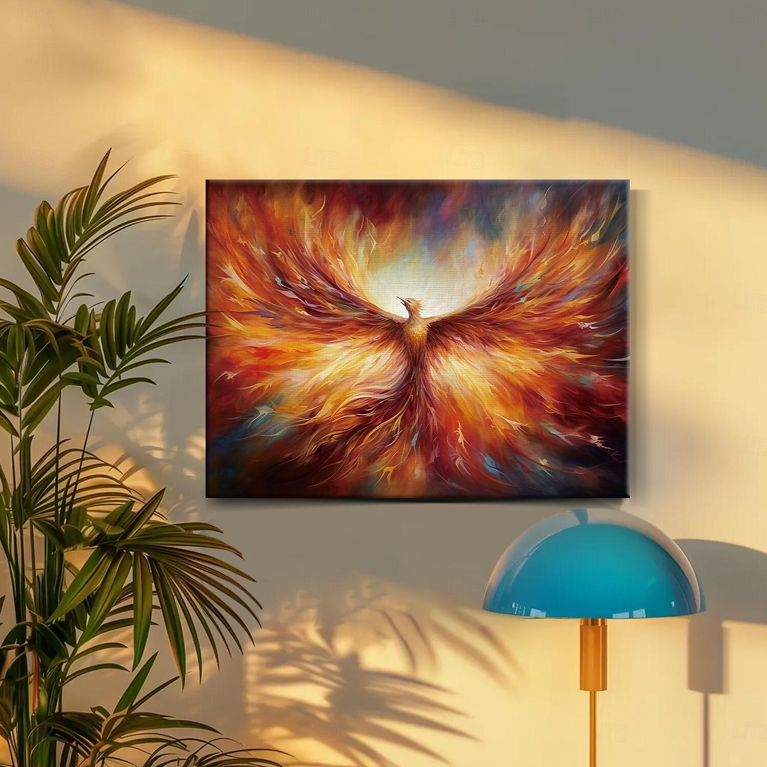 Animal Phenix LED Canvas Wall Art LED Lighted Up Wall Decor 2AA Battery Operated Lighted Canvas Print LED Light Kitchen Bedroom or Home Decor 2025 - $50.99 –P1