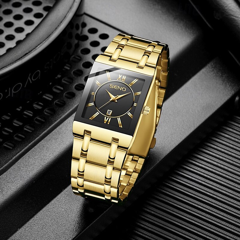 New Stainless Steel Fashion Trend Men'S Quartz Watch Calendar Waterproof Simple Leisure Sports Automatic Non-Mechanical Square Watch 2025 - $15.99 –P2