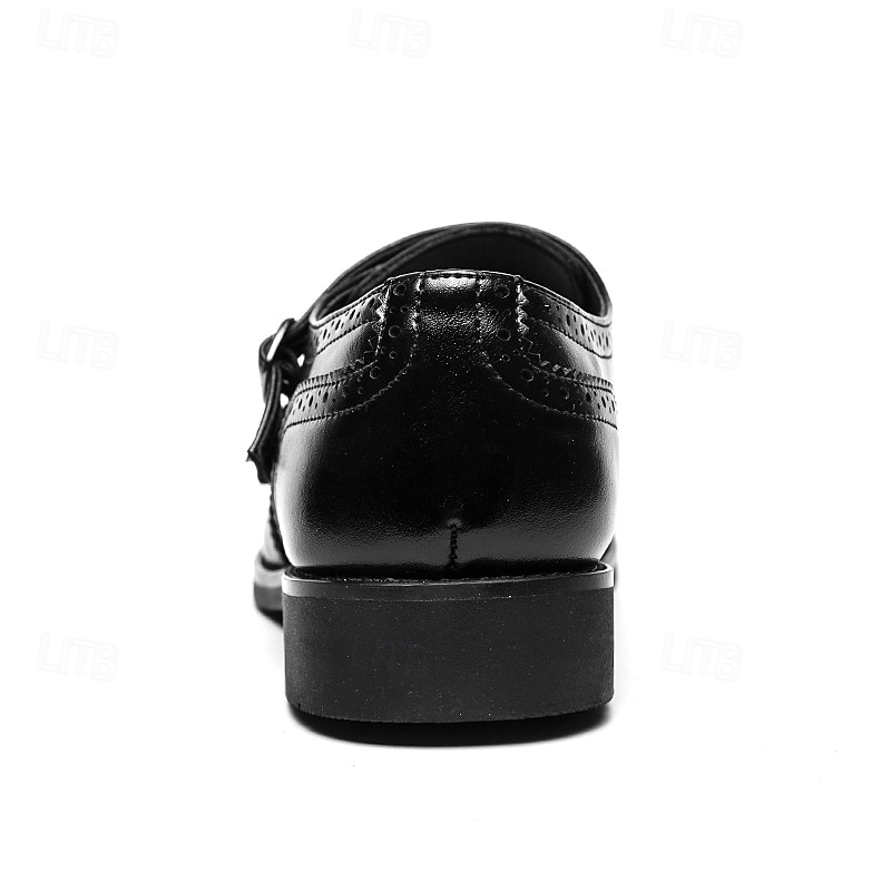 Men's Brown Double Monk Strap Dress Shoes – Genuine Faux Leather Brogue Oxford Shoes for Formal Events and Office Wear 2025 - $46.99 –P6