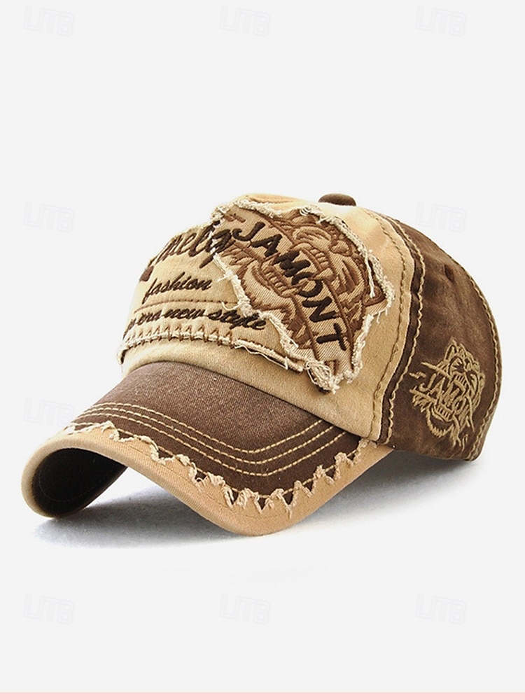 Men's Vintage Distressed Baseball Cap – Embroidered Patch Design, Casual Adjustable Hat for Outdoor Sports, Travel, and Everyday Wear 2025 - $18.99 –P3