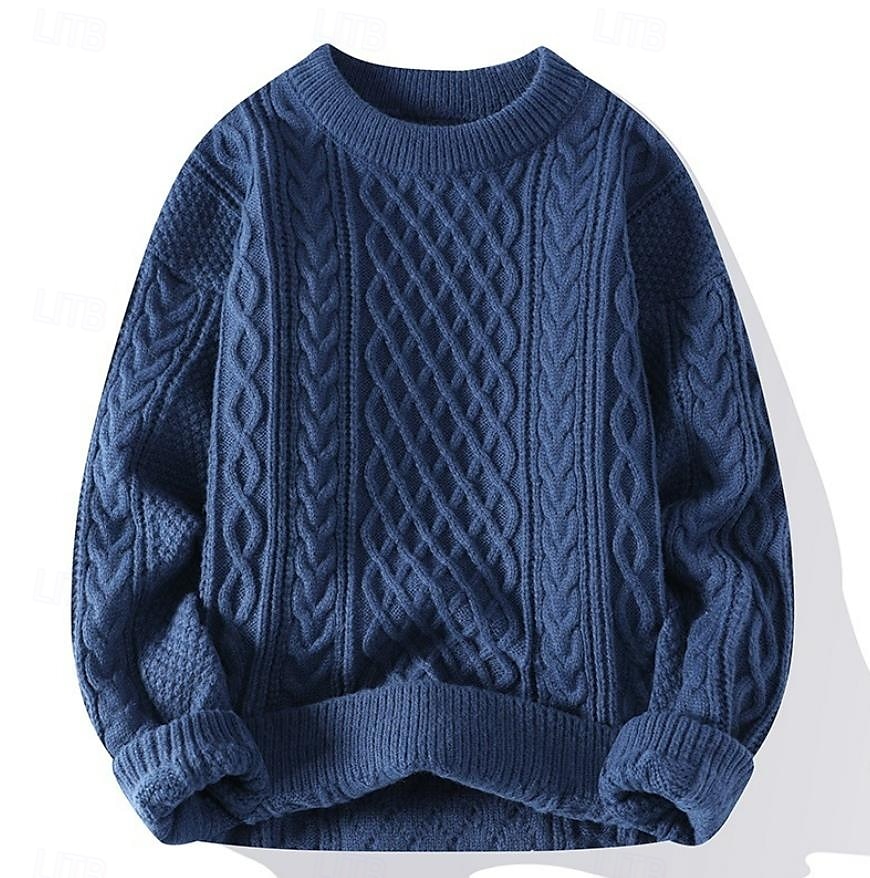 Damen Pullover Brautkleider schlicht Weich Einfarbig Gedrehtes Rundhalsausschnitt Strick Langarm Normale Oberteile Stricken Outdoor Täglich Wochenende Blau Beige Herbst Winter 2025 - $44.99 –P1