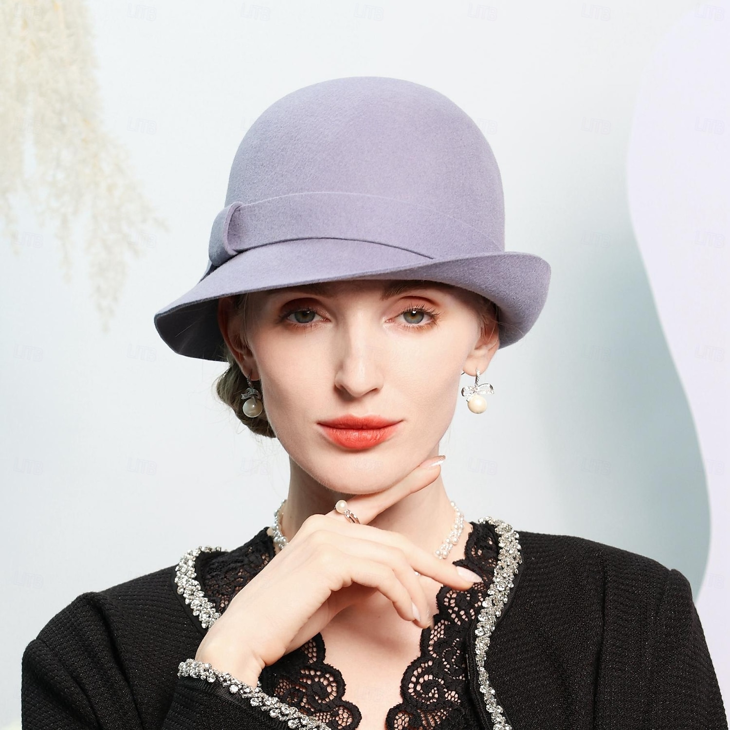 cappelli 100% lana cappello a bombetta / cloche cappello da pescatore cappello da sole matrimonio festa del tè elegante matrimonio con cuciture di colore puro copricapo copricapo del 2025 a $38.99 –P10