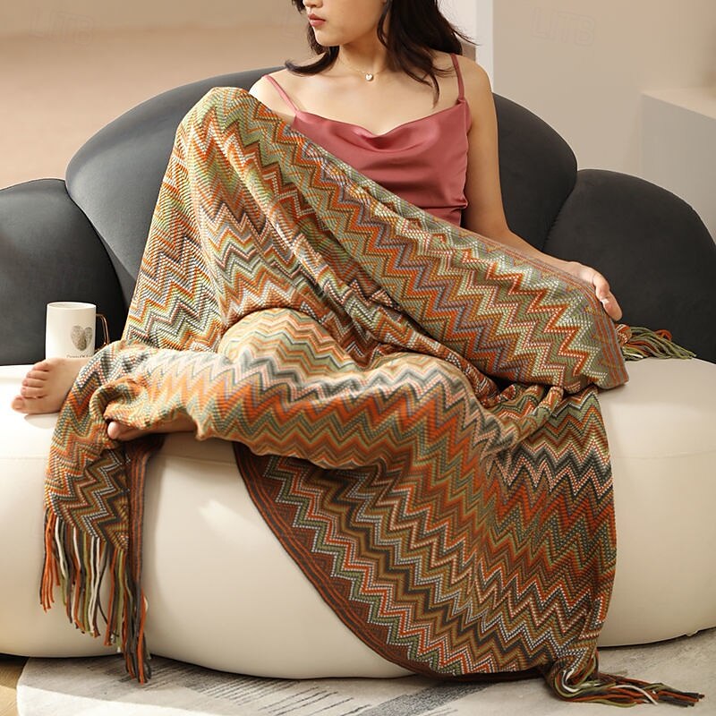 Couverture tissée bohème au design unique et artistique avec des motifs complexes, douce et confortable, idéale pour ajouter une touche bohème à votre lit, canapé ou décoration de salon, parfaite pour de 2025 ? $28.99 –P3