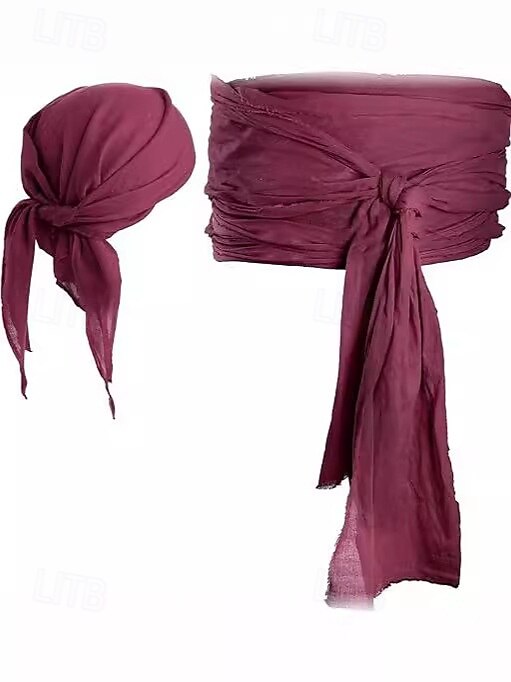 Retro Antiguo Medieval Renacimiento Tocados Cinturón Camisas Feria del Renacimiento Pirata Vikingo Color sólido Hombre Pirata Víspera de Todos los Santos Carnaval Mascarada Rendimiento Mascarada LARP 2025 - $26.99 –P3