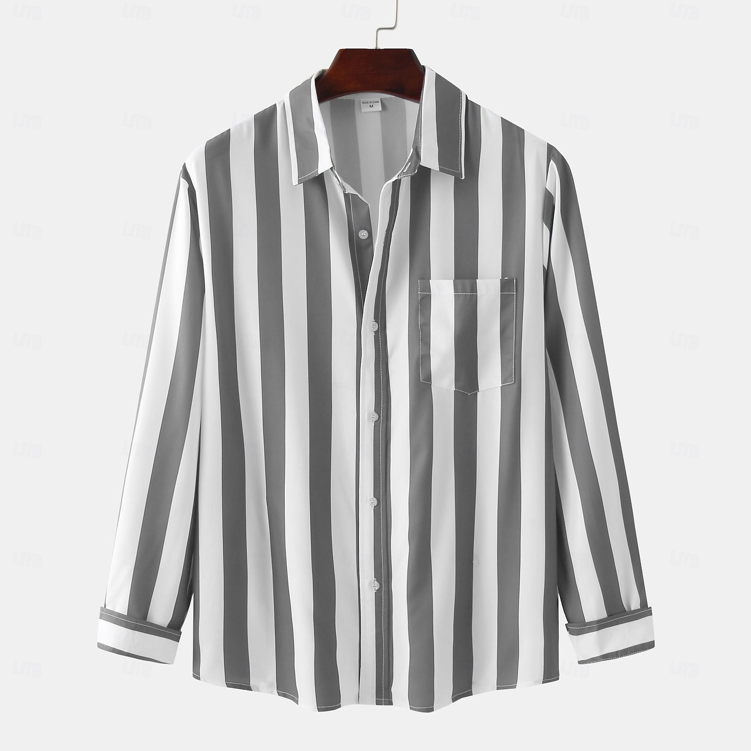 Voor heren Overhemd Zomer overhemd Normaal shirt Overhemd met knopen Geel Lichtgroen Rood Donkergroen Grijs Lange mouw Gestreept Kraag Vakantie Dagelijks Kleding Modieus Casual Comfortabel 2025 - $28.99 –P2