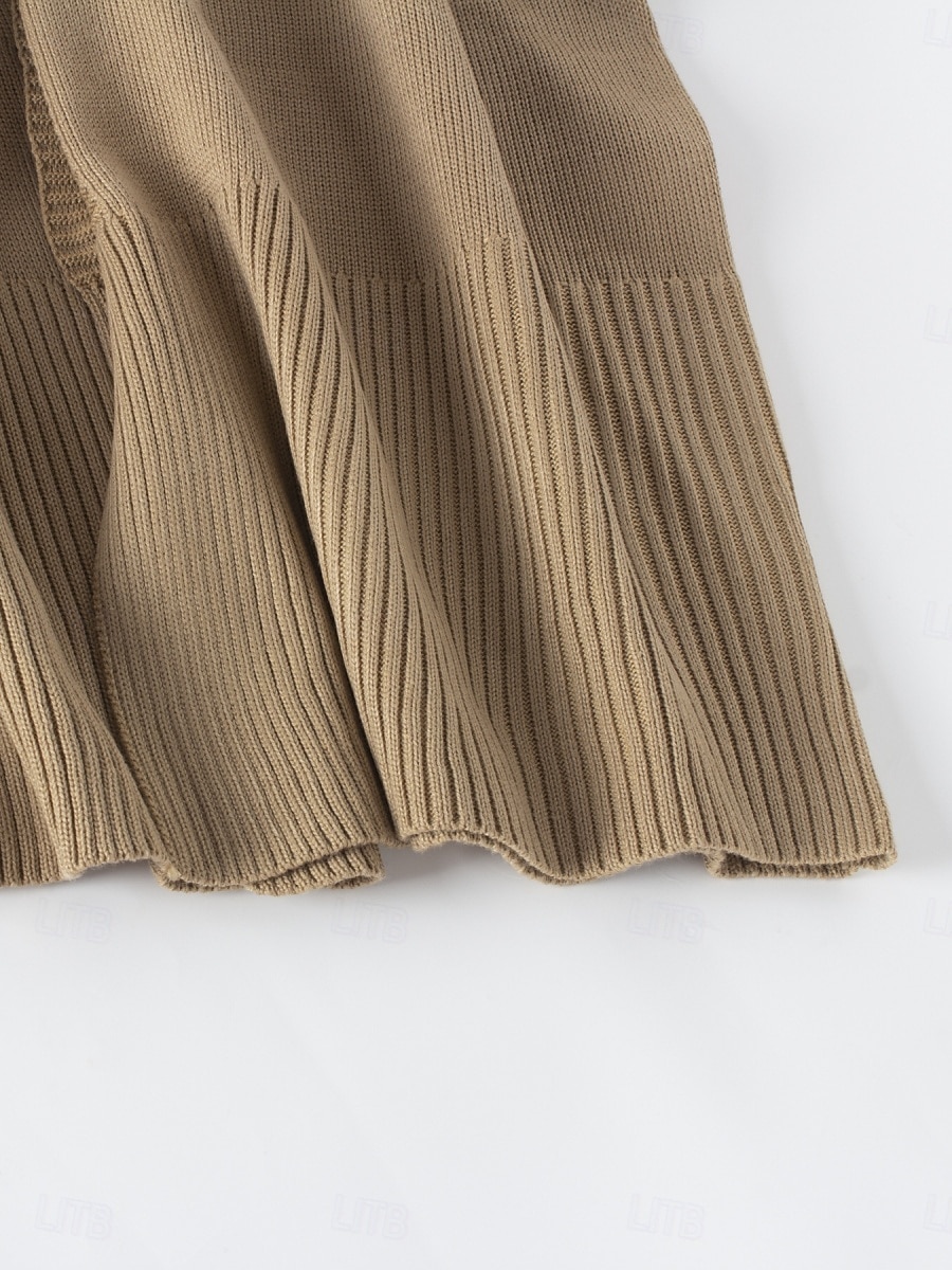 Per donna Felpa Cardigan Informale Morbido Colore puro A coste Colletto alla coreana Bottoni Lavorato a maglia Manica lunga Top regolari Maglia Esterno Giornaliero Fine settimana Rosa Cammello del 2025 a $38.99 –P9