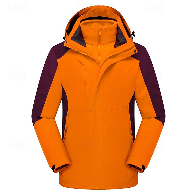 Hombre Chaqueta Softshell Chaqueta para senderismo Invierno Al aire libre Bloque de color Resistente al Viento Resistente al Agua Chaquetas 3-en-1 Chaquetas de Lana Chaqueta cortavientos Viaje Negro 2025 - $78.39 –P14