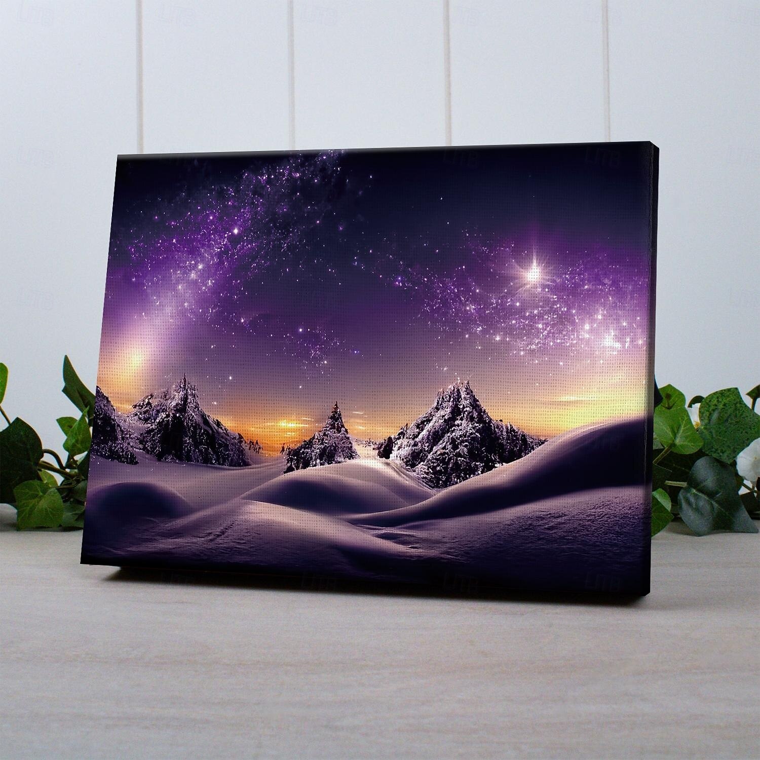 landskap berg galax led canvas väggkonst led upplyst väggdekor 2aa batteridriven upplyst canvas tryck led ljus kök sovrum eller heminredning 2025 - $50.99 –P3
