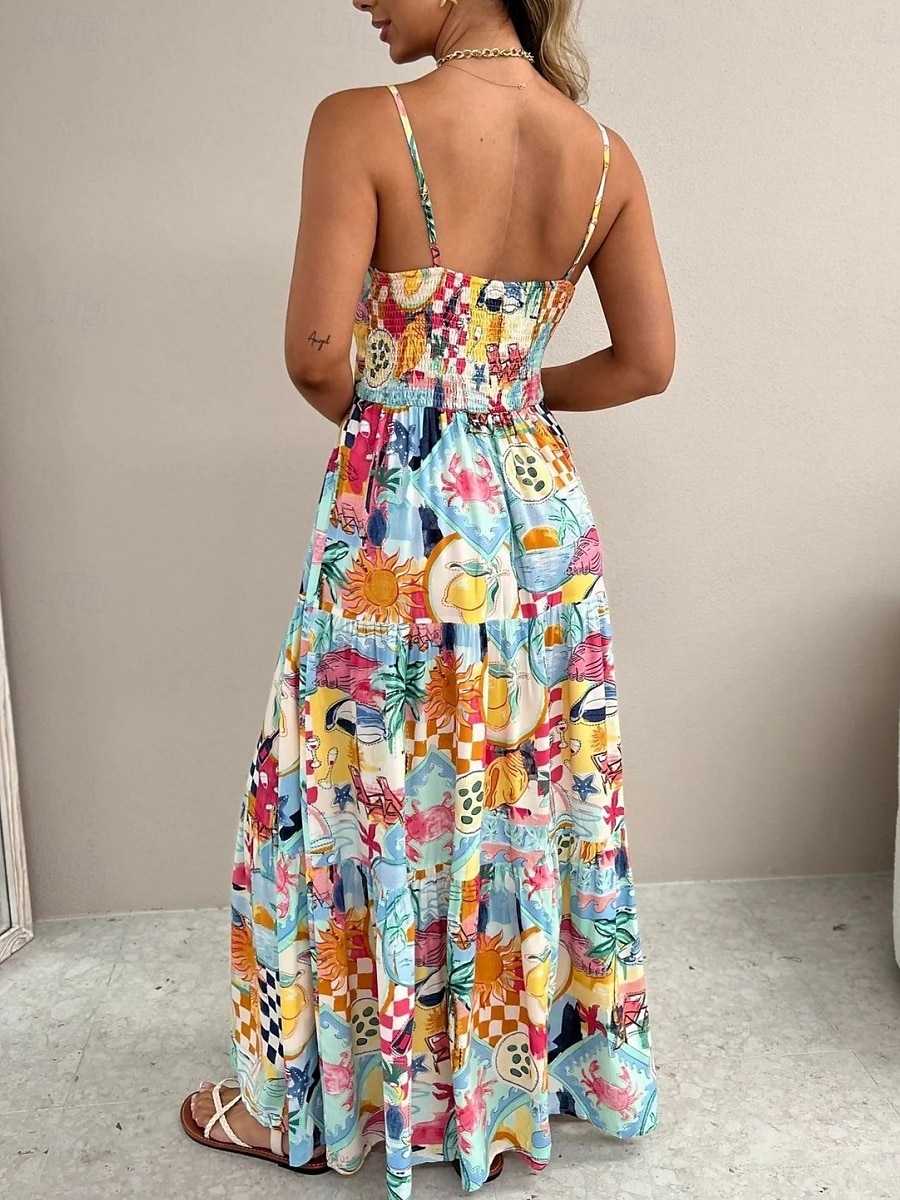 Mujer Vestido maxi Vestido informal Vestido de Columpio Vestido de una línea Vestido lencero Casual Diario Ajuste regular Bloque de color Sin Mangas Con Tirantes Azul Piscina Azul cielo Verano 2025 - $41.99 –P5
